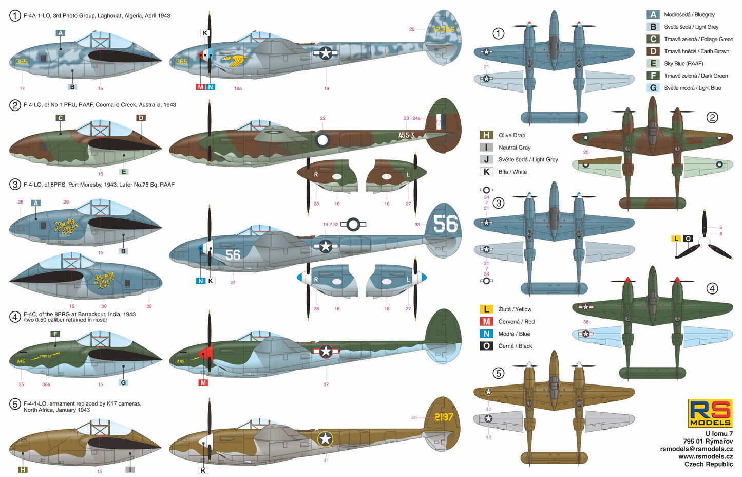 RS Models RSMI92254 1:72 Lockheed F-4/F-4A Lightning