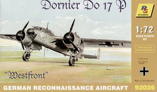 RS Models RSMI92026 1:72 Dornier Do-17P 'Western front' 3 x Luftwaffe