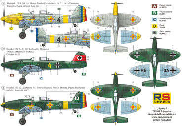 RS Models RSMI92265 1:72 Heinkel He-112B Romania x 2 Luftwaffe x 1