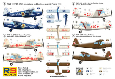 RS Models RSMI92301 1:72 RWD-13S/ST Polish Touring plane