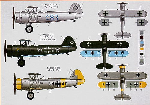 RS Models RSMI92047 1:72 Praga E-241 Decals Luftwaffe