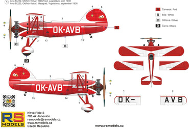 RS Models RSMI94016 1:72 Avia Ba.222 1 decal v