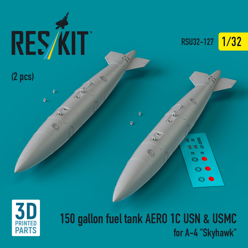 ResKit RSU32-0127 1:32 A-4 Skyhawk 150gal Fuel Tank AERO 1C (2 pcs)