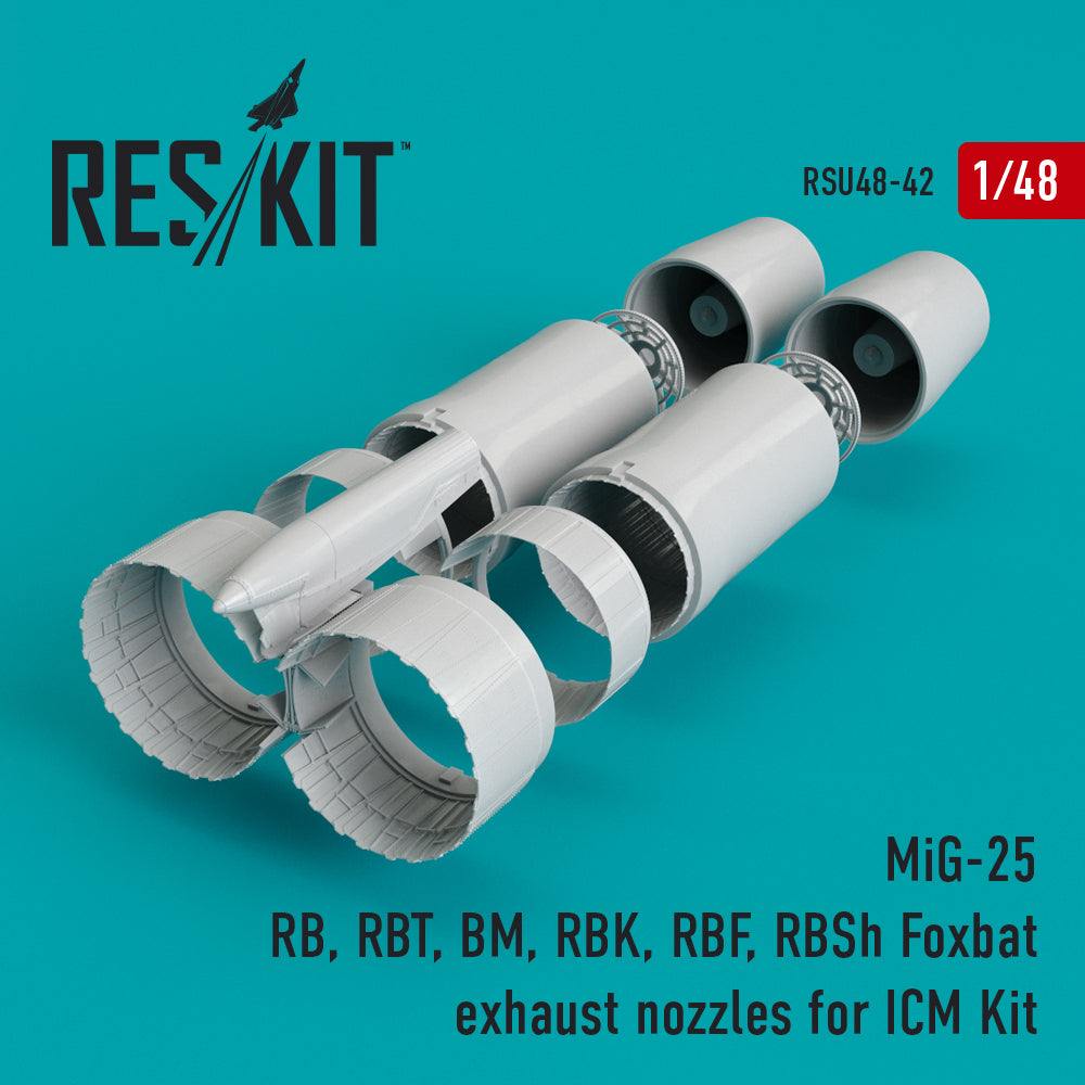ResKit RSU48-0042 1:48 MiG-25 RB,RBT,BM,RBK,RBF,RBSh Foxbat exhaust nozzles