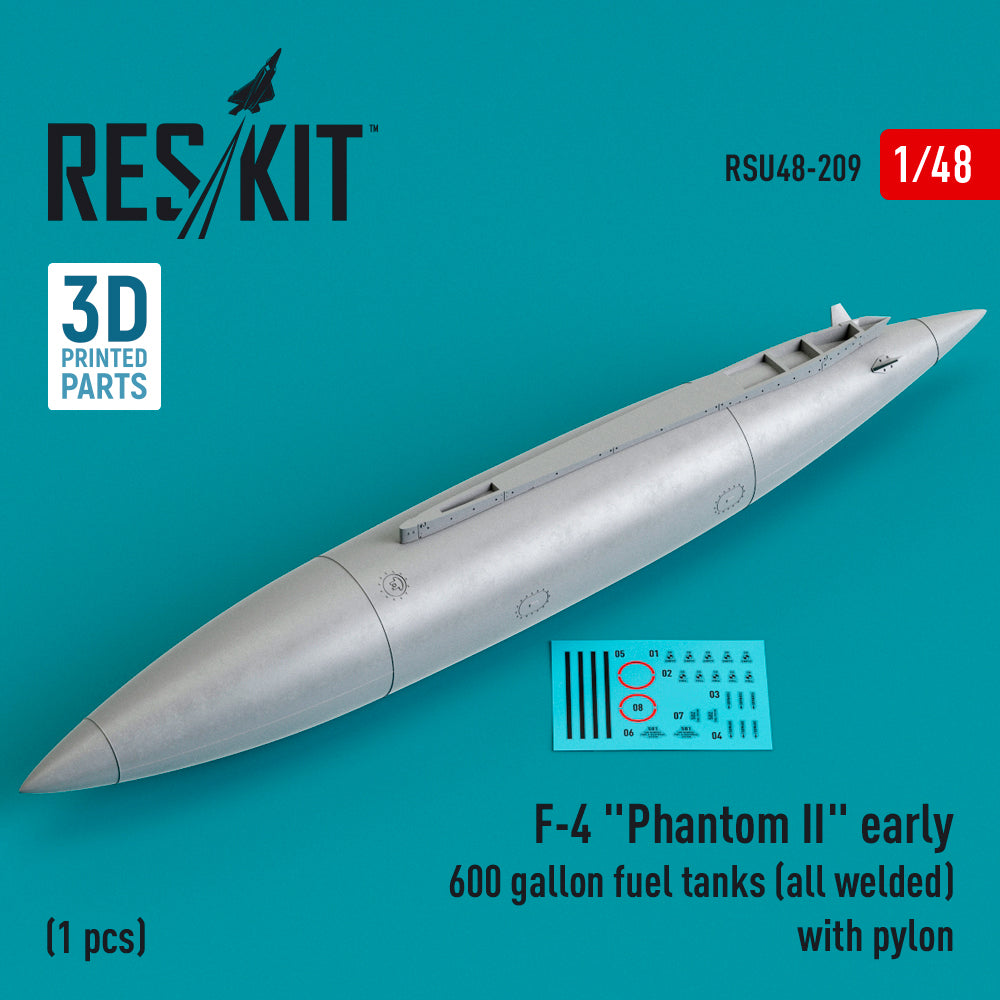 ResKit RSU48-0209 1:48 McDonnell F-4 Phantom II early 600 gallon fuel tanks