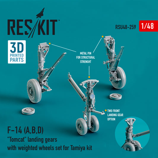ResKit RSU48-0259 1:48 F-14 Tomcat Metal Landing Gear & Wheels