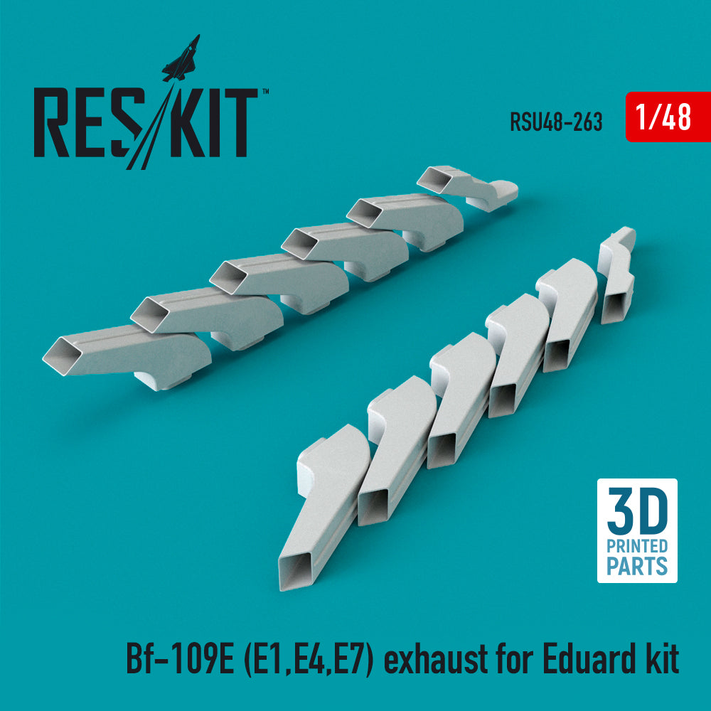 ResKit RSU48-0263 1:48 Messerschmitt Bf-109E-1, Bf-109E-4 and Bf-109E-7) exhaust