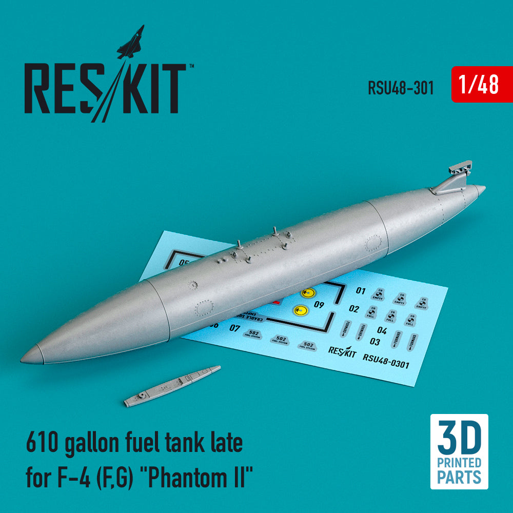 ResKit RSU48-0301 1:48 F-4F/G Phantom 610gal Fuel Tank Late