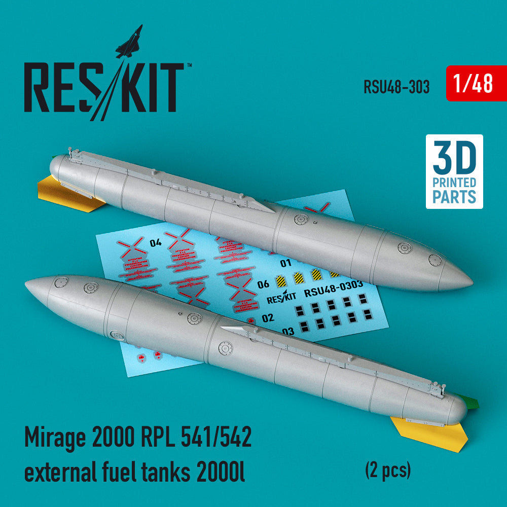 ResKit RSU48-0303 1:48 Mirage 2000 RPL 541/542 external fuel tanks 2000lt