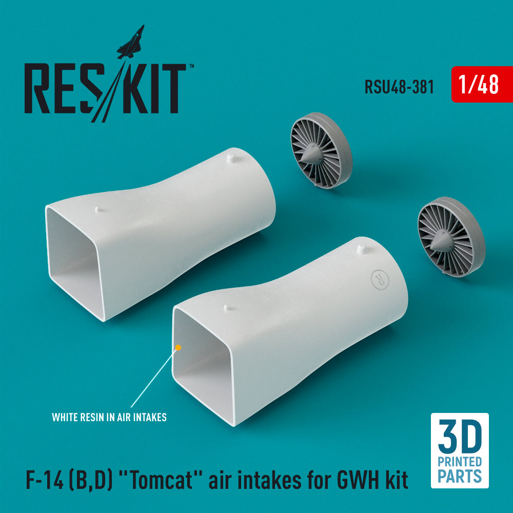 ResKit RSU48-0381 1:48 Grumman F-14B/Grumman F-14D) Tomcat air intakes