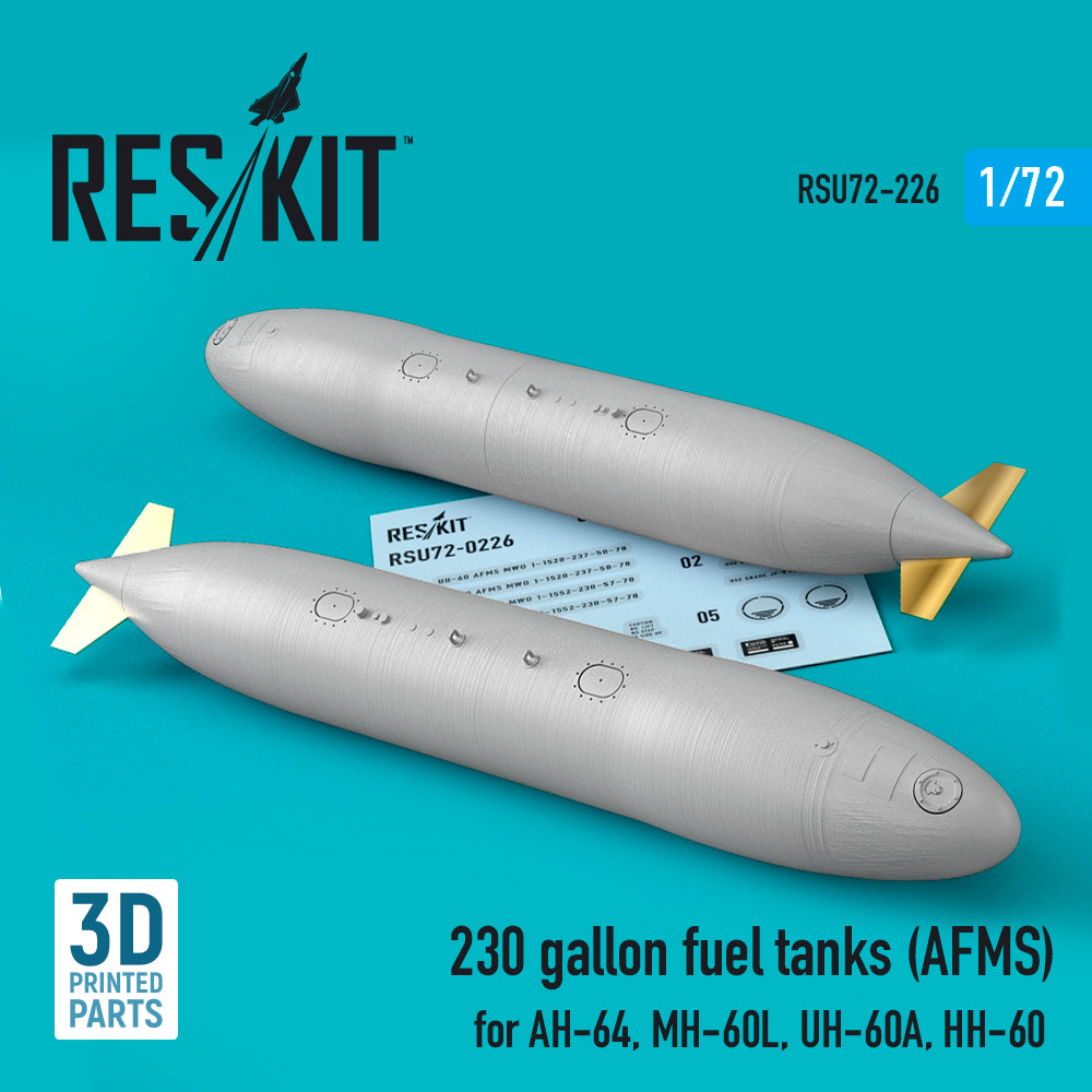 ResKit RSU72-0226 1:72 230 gallon fuel tanks