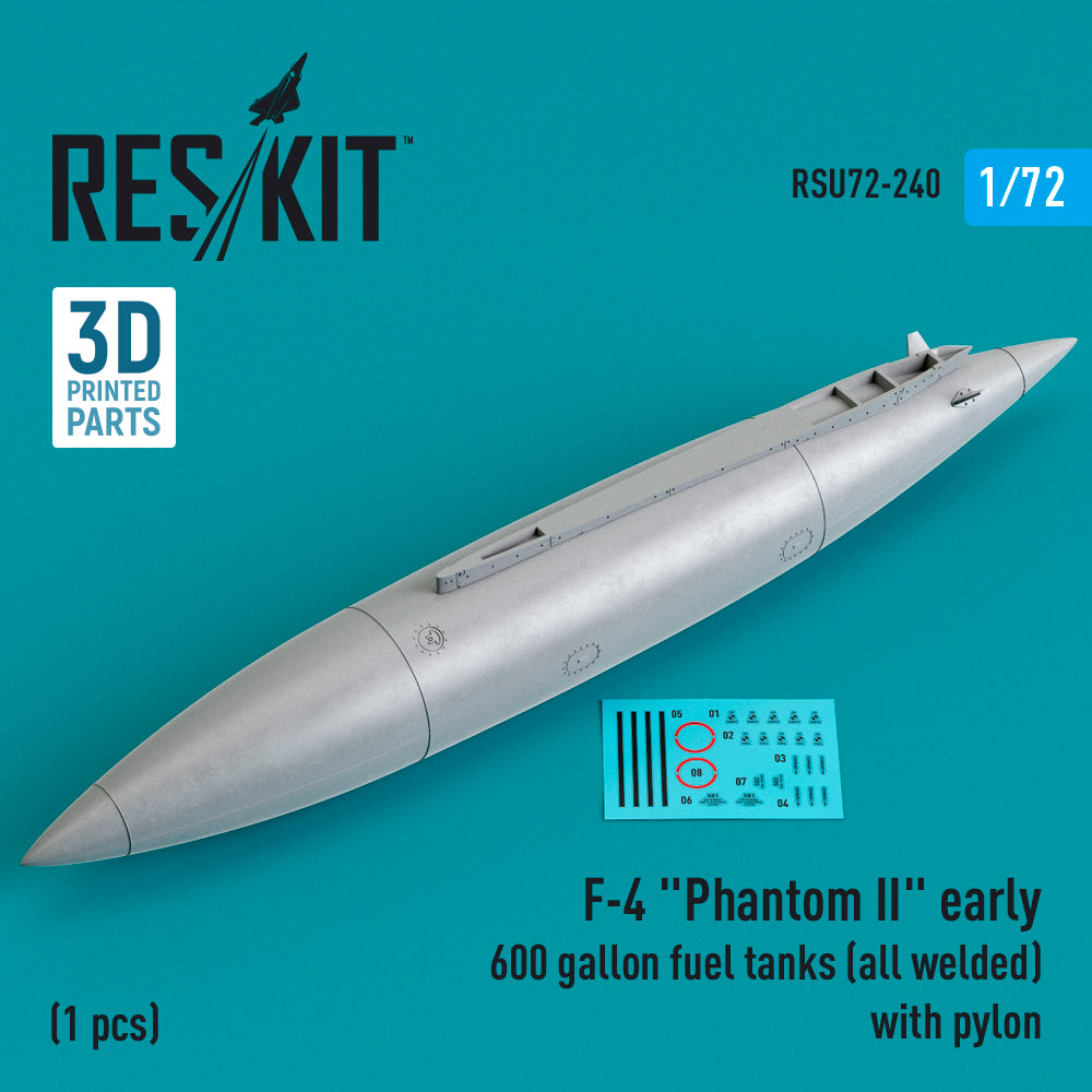 ResKit RSU72-0240 1:72 McDonnell F-4 Phantom II early 600 gallon fuel tanks