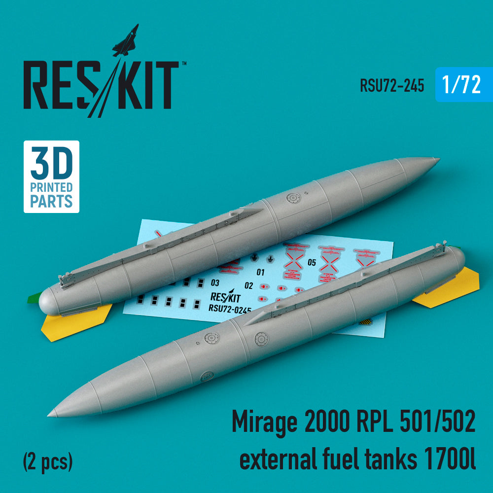 ResKit RSU72-0245 1:72 Mirage 2000 RPL 501/502 external fuel tanks 1700lt