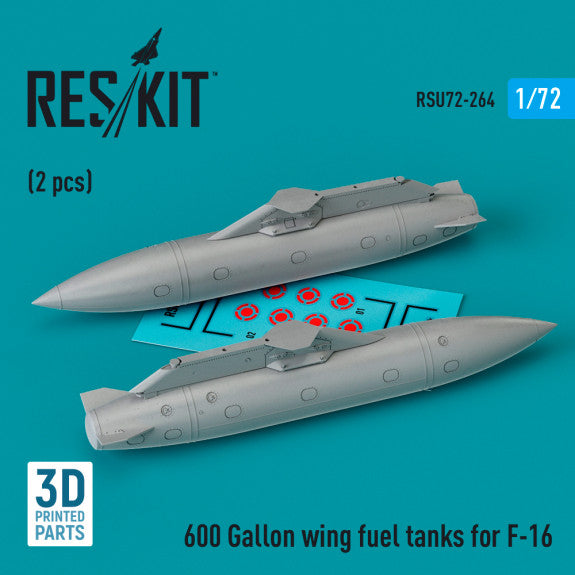 ResKit RSU72-0264 1:72 F-16CJ/DJ/I 600gal Wing Fuel Tanks