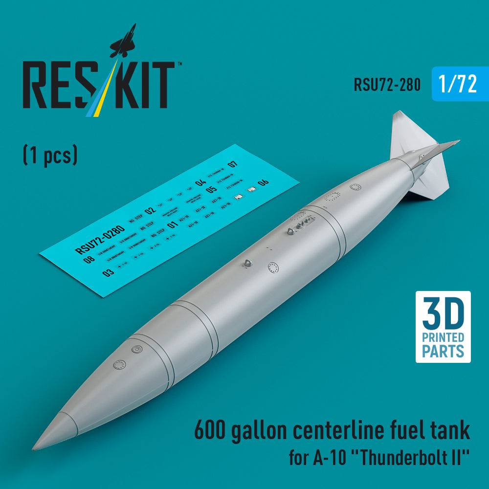 ResKit RSU72-0280 1:72 A-10 Thunderbolt II 600gal Fuel Tank