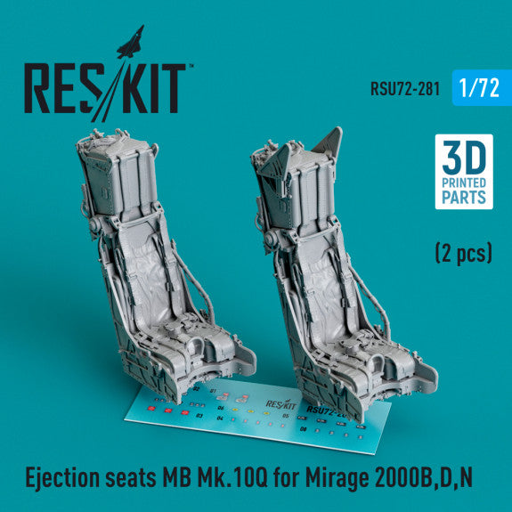 ResKit RSU72-0281 1:72 Ejection seats MB Mk.10Q for Dassault_Mirage 2000B,D,N