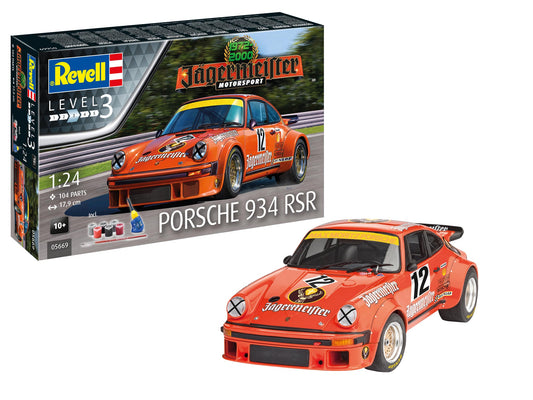 Revell 5669 Porsche 934 RSR 50 Years of Jagermeister Motorsport gift set 1:24 Model Kit