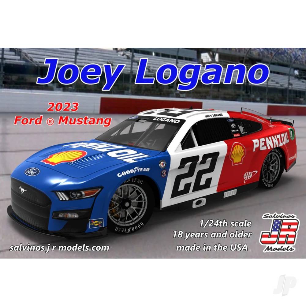 Salvinos JR Team Penske 2023 Joey Logano Ford Mustang "Throwback" 1:24 Model Kit