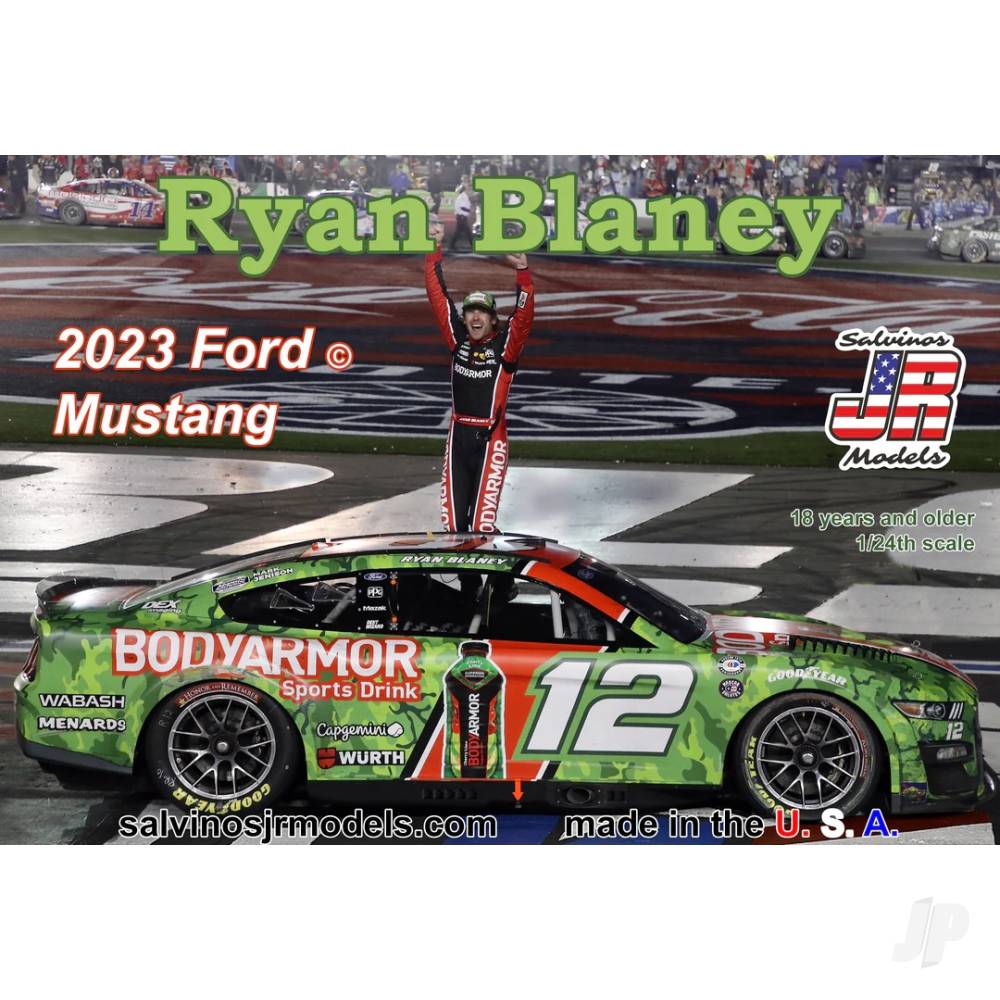 Salvinos JR Team Penske 2023 Ryan Blaney Ford Mustang 600 Winner 1:24 Model Kit