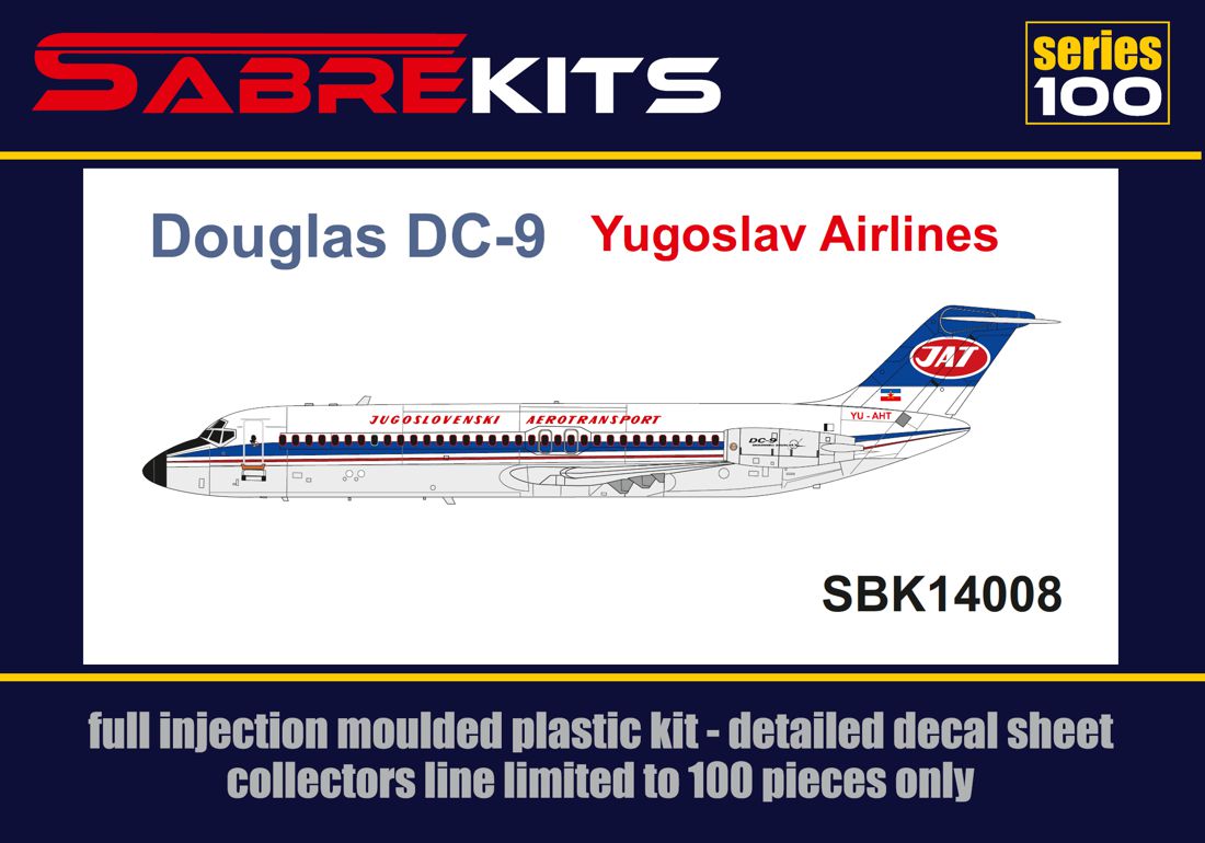 Sabre Kits SBK14008 1:144 Douglas DC-9-30 JAT ex-Fly, new decals