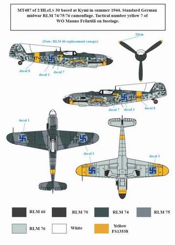 SBS Model SBSD4813D 1:48 Messerschmitt Bf-109G-6 Finnish Service WWII