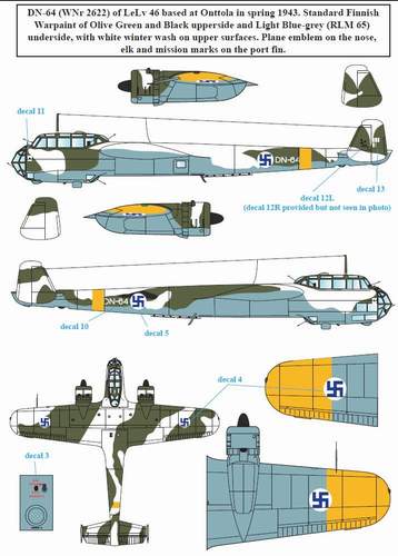 SBS Model SBSD7210D 1:72 Dornier Do-17Z in Finnish service