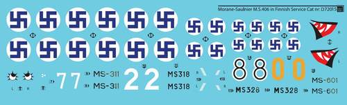 SBS Model SBSD7215D 1:72 Morane-Saulner MS.406C1 in Finnish Service