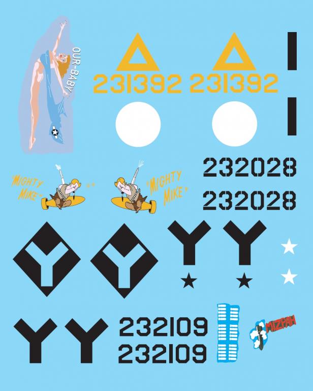 SBS Model SBSD7243D 1:72 B-17G Mediterranean Forts Decals