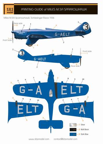 SBS Model SBSK7031 1:72 Miles M.5A Sparrowhawk 'Schlesinger Race'