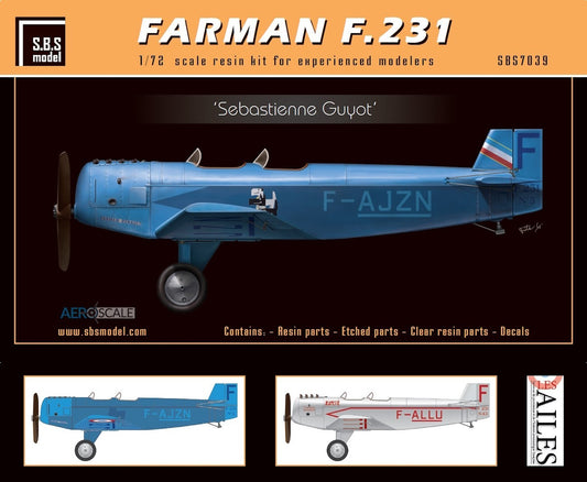 SBS Model SBSK7039 1:72 Farman F.231 'Sebastienne Guyot' full resin kit