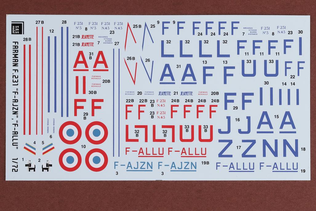 SBS Model SBSK7039 1:72 Farman F.231 'Sebastienne Guyot' full resin kit