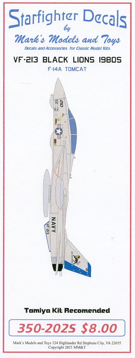 Starfighter SFD350202 1:350 VF-213 F-14 Tomcat WESTPAC