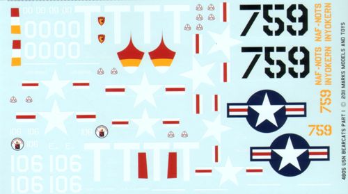Starfighter Decals SFD48005 1:48 Grumman F8F-1 Bearcats in USN service