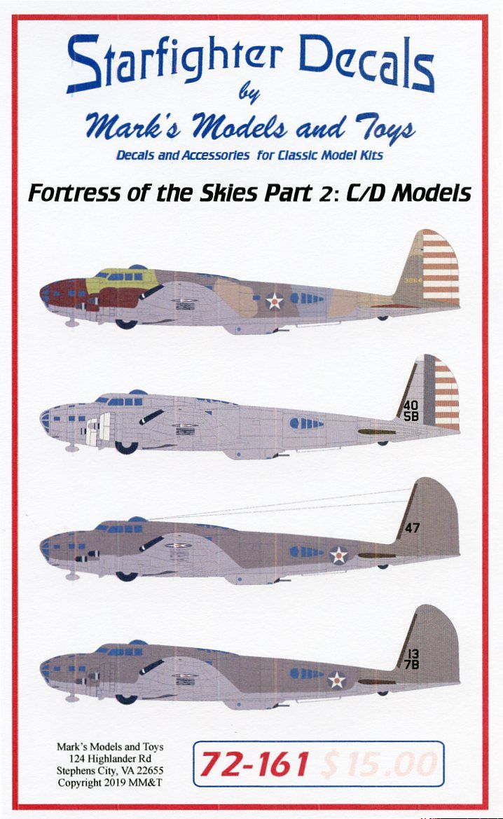 Starfighter SFD72161 B-17B/C Flying Fortress Pt 2 1:72