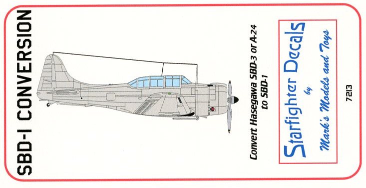 Starfighter Decals SFDR7213 1:72 Douglas SBD-1 Dauntless Conversion