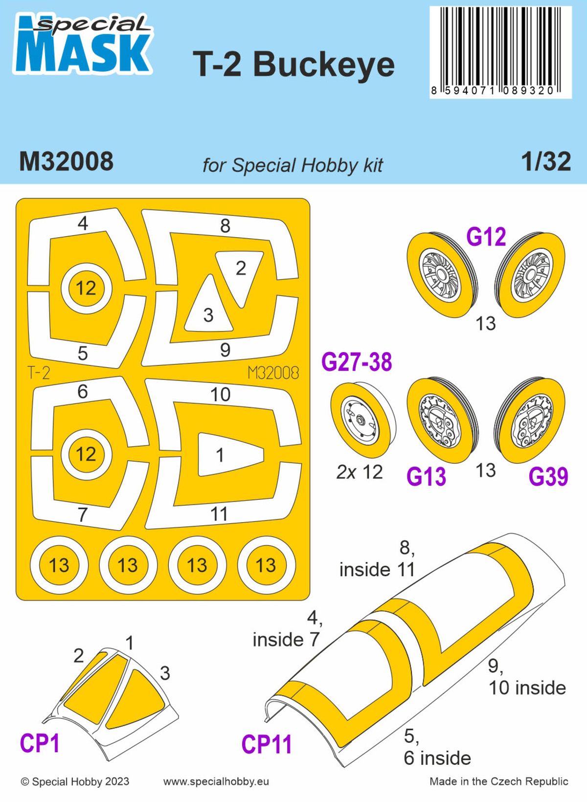 Special Hobby SHM32008 1:32 North-American T-2 Buckeye MASK