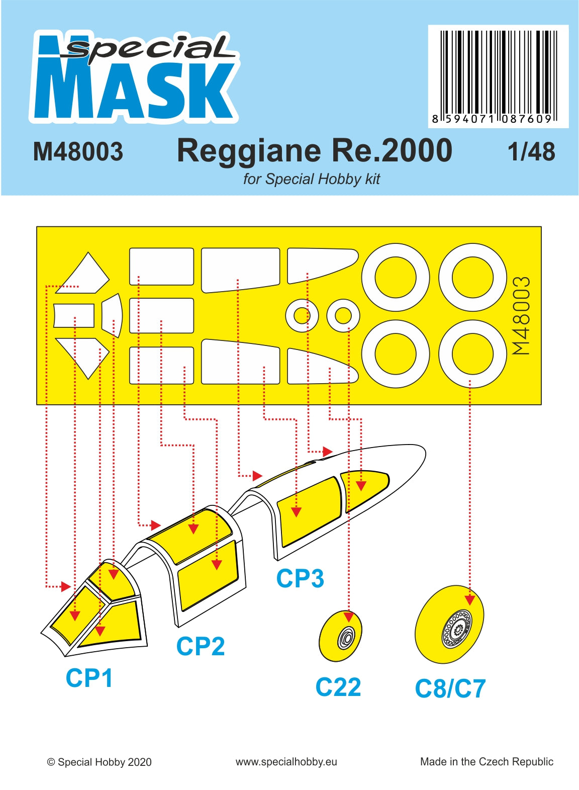 Special Hobby SHM48003 1:48 Reggiane Re.2002 Mask
