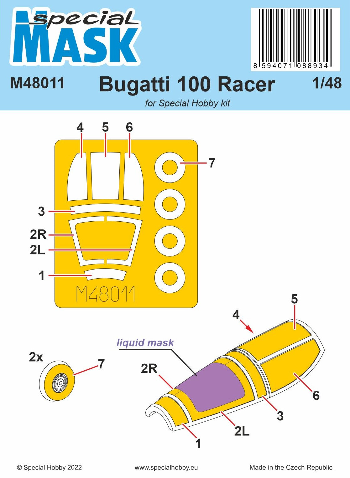 Special Hobby SHM48011 1:48 Bugatti 100 MASK
