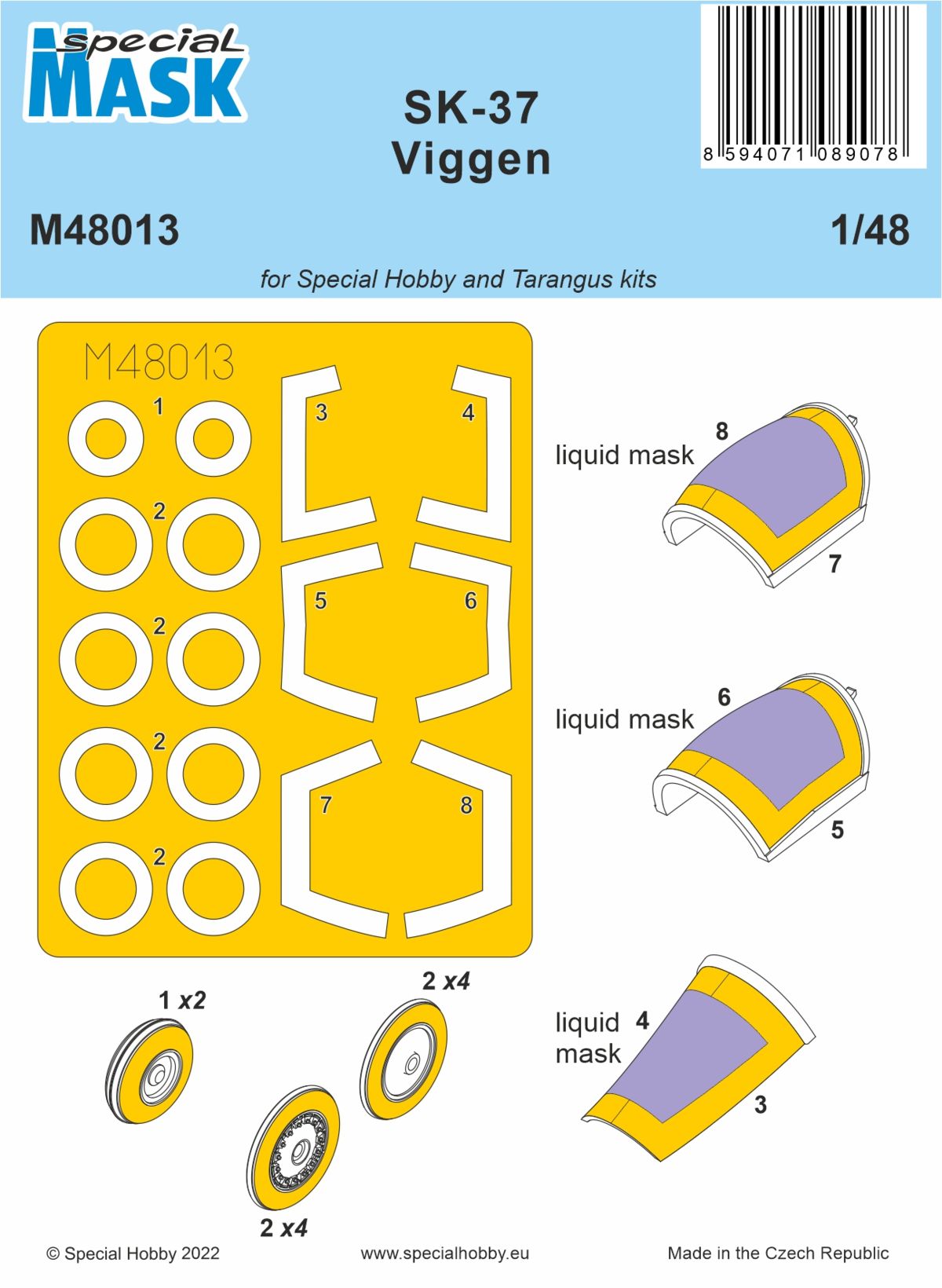 Special Hobby SHM48013 Saab SK-37 Viggen Trainer Paint Mask 1:48