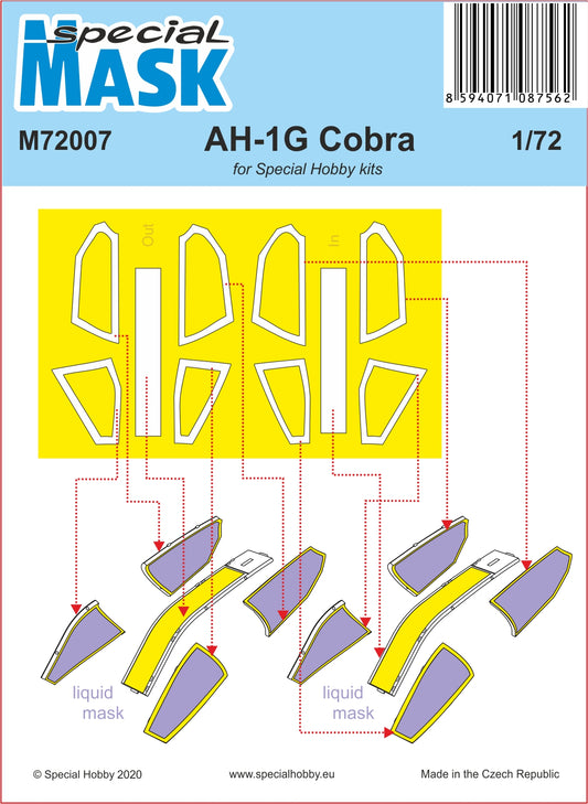 Special Hobby SHM72007 1:72 Bell AH-1G Cobra canopy frame paint mask