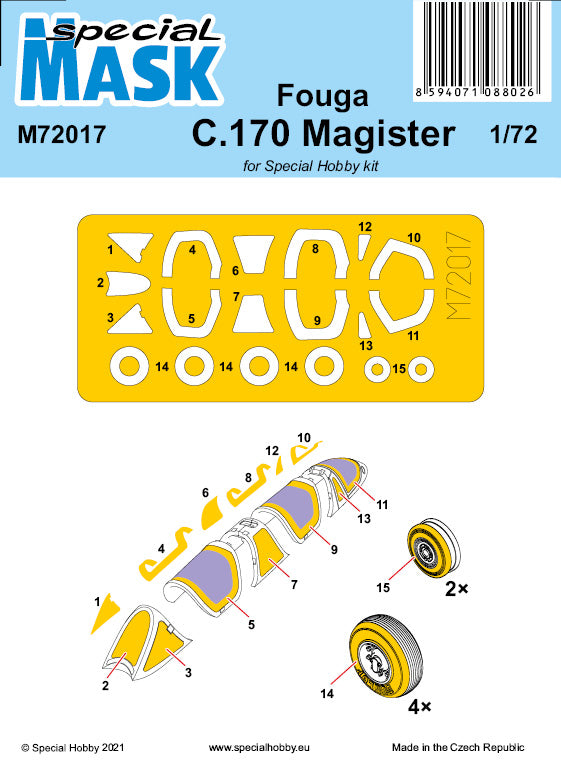 Special Hobby SHM72017 Fouga C.170 Magister Paint Mask 1:72