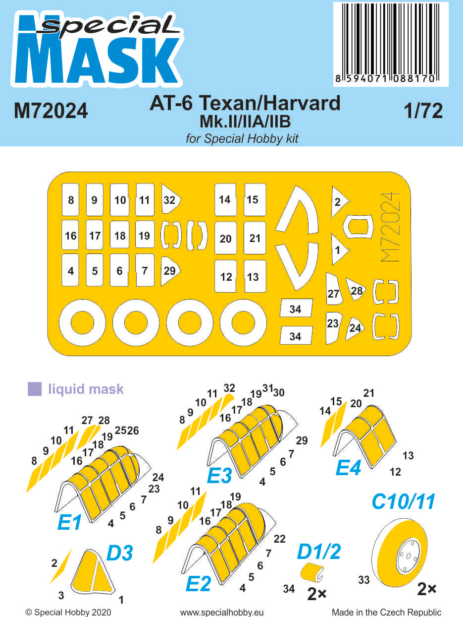 Special Hobby SHM72024 AT-6 Texan/Harvard Mk.II Paint Mask 1:72