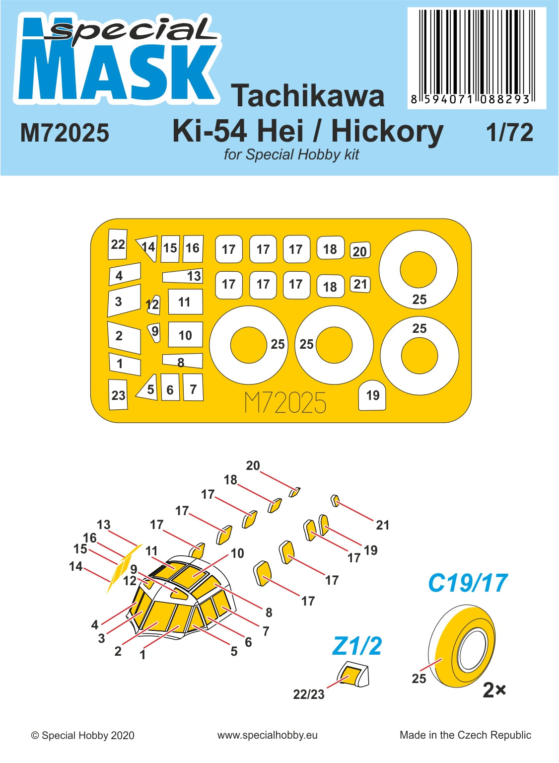 Special Hobby SHM72025 Tachikawa Ki-54 Hei/Hickory Mask 1:72