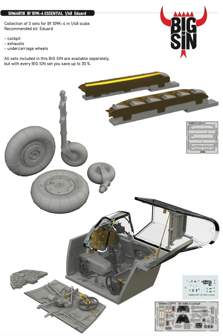 Eduard Brassin SIN648118 1:48 Messerschmitt Bf-109K-4 ESSENTIAL