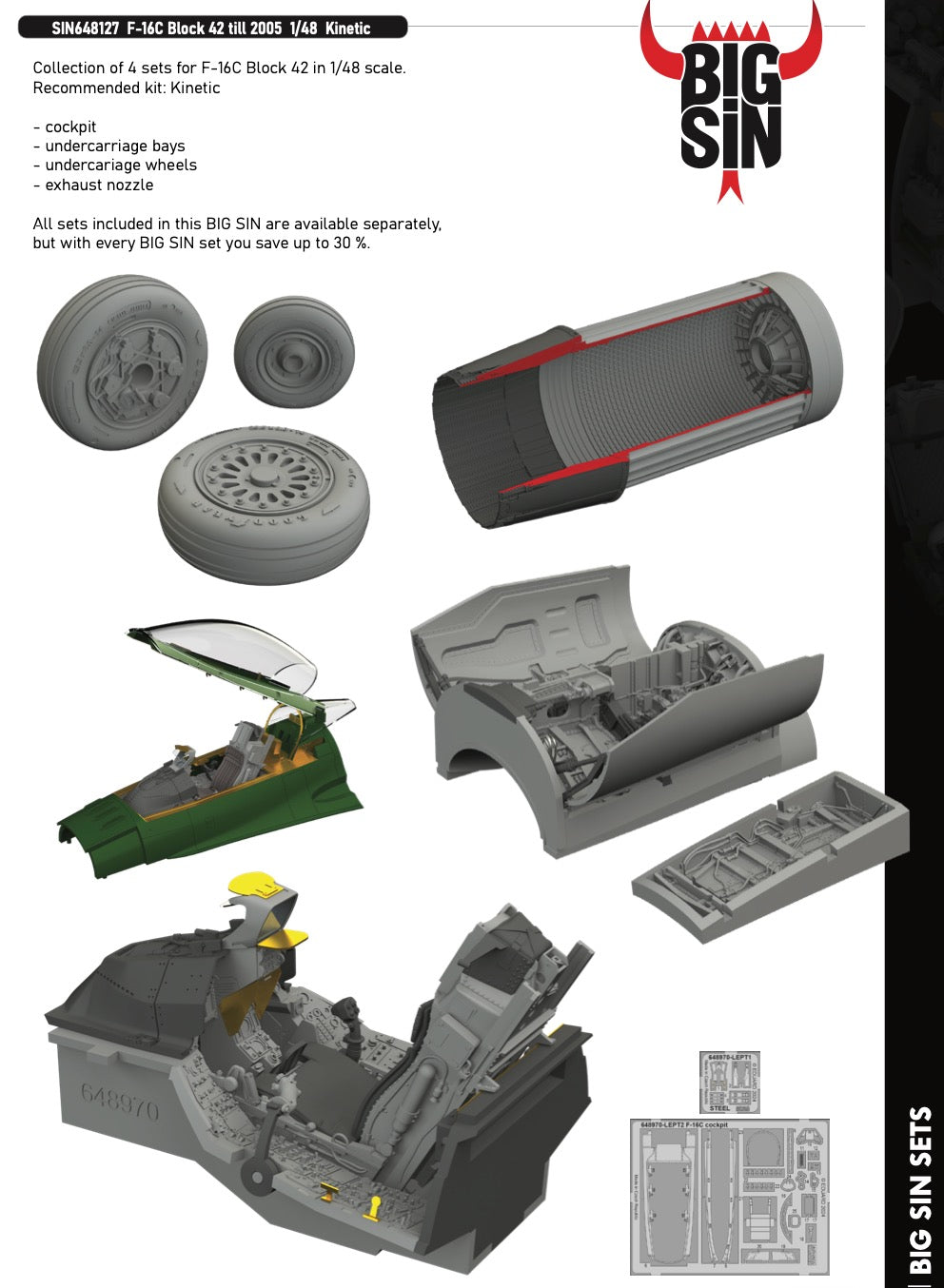 Eduard Brassin SIN648127 Lockheed-Martin F-16C Block 42 till 2005 1:48
