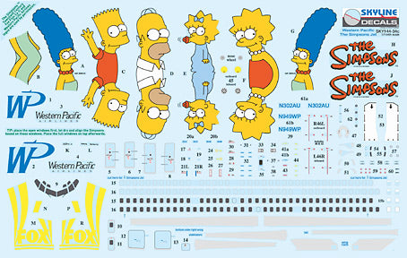 Skyline SKY14034C 1:144 Boeing 737-300 Western Pacific N949WP Simpsons Logo Jet