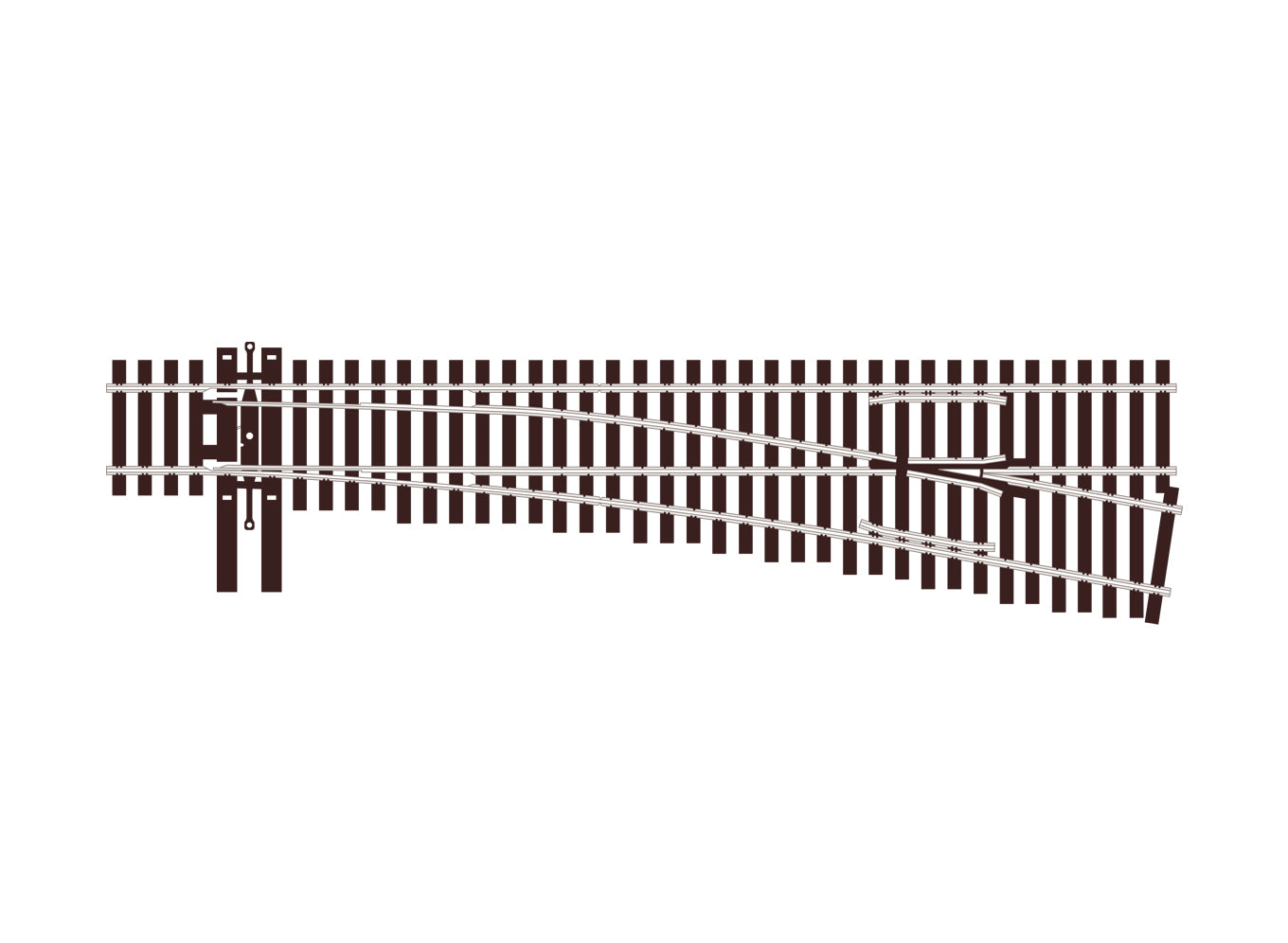 PECO SL-U8361 Unifrog Turnout, 6th Radius, Right Hand HO/OO Gauge