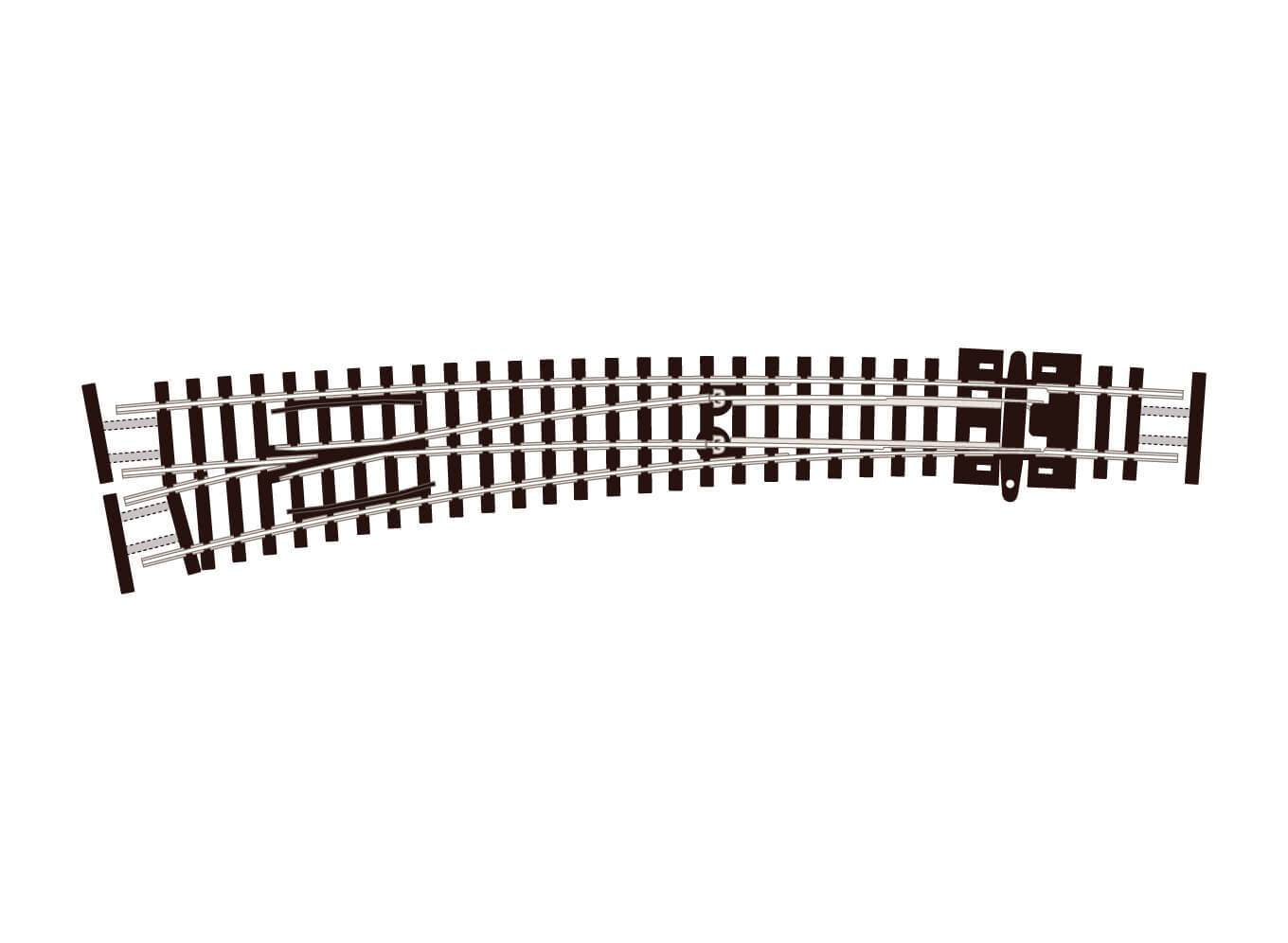 PECO SL-E387F Curved Turnout, Large Radius, Left Hand N Gauge