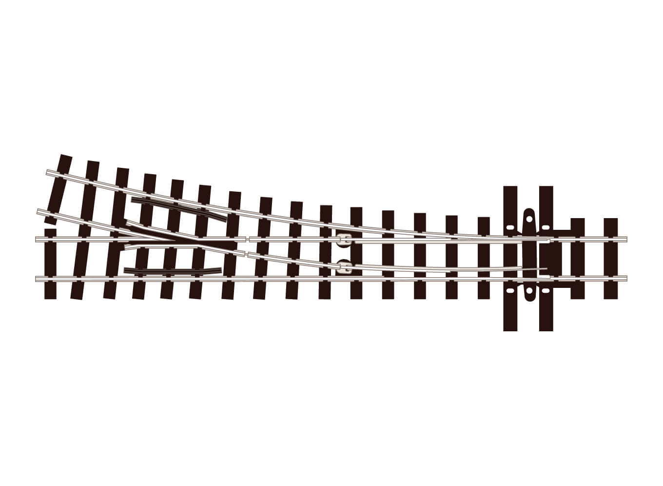 PECO SL-E495 Turnout (Mainline Sleepers), Medium Radius, Right Hand OO Gauge