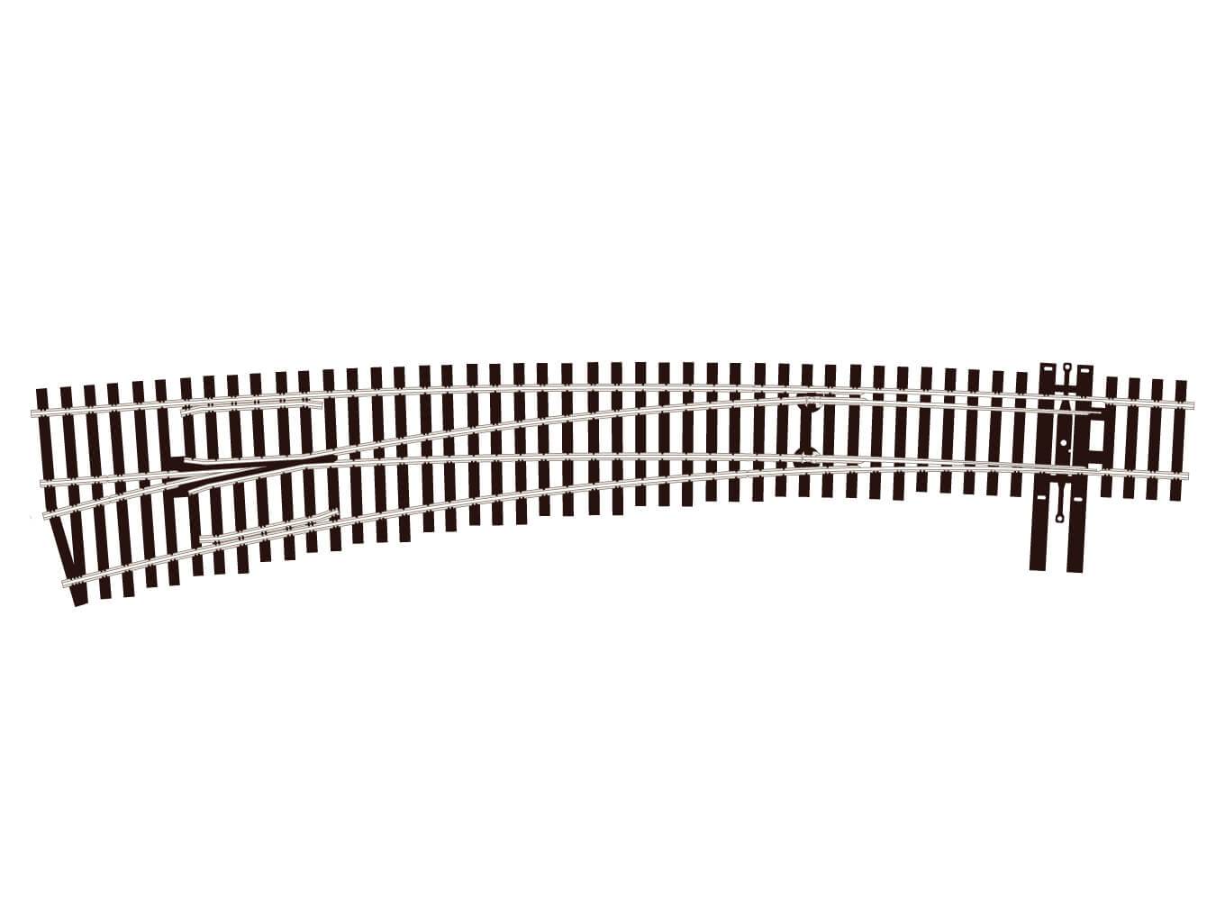 PECO SL-E8377 Streamline No.7 L/H Electrofrog Curved Turnout HO/OO Gauge Track